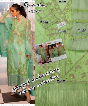 RAMSHA 205 PAKISTANI SUITS WITH FREE SHIPPING