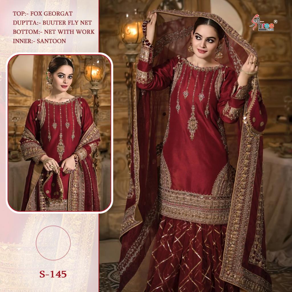 SHREE FABS S 145 PAKISTANI SUITS FREE SHIPPING