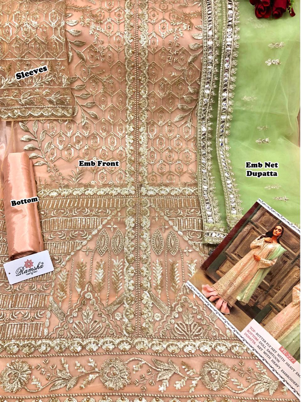 RAMSHA R 227 COLORS PAKISTANI SUITS WHOLESALER