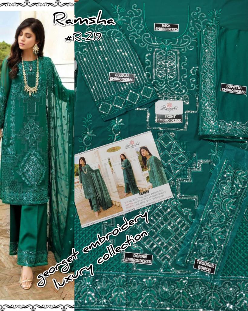 RAMSHA 219 PAKISTANI SUITS AT BEST PRICE