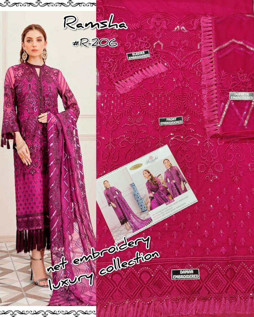 RAMSHA 206 PAKISTANI SUITS ONLINE BEST PRICE