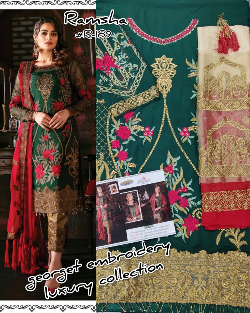 RAMSHA 189 PAKISTANI SUITS MANUFACTURING PRICE