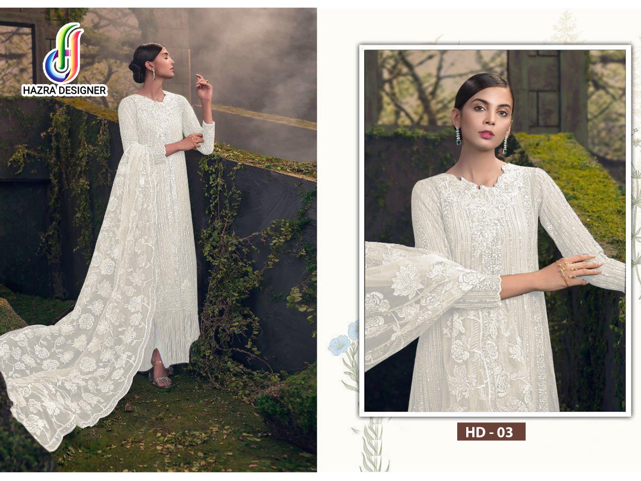 HAZRA DESIGNER HD 3 PAKISTANI SUITS WHOLESALER