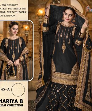 SHREE FABS S 145 A BLACK PAKISTANI SUITS WHOLESALE