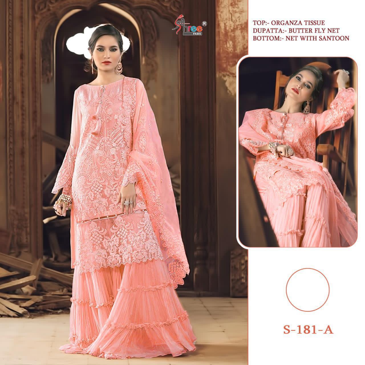 SHREE FABS S 181 A PAKISTANI SUITS IN SINGLES