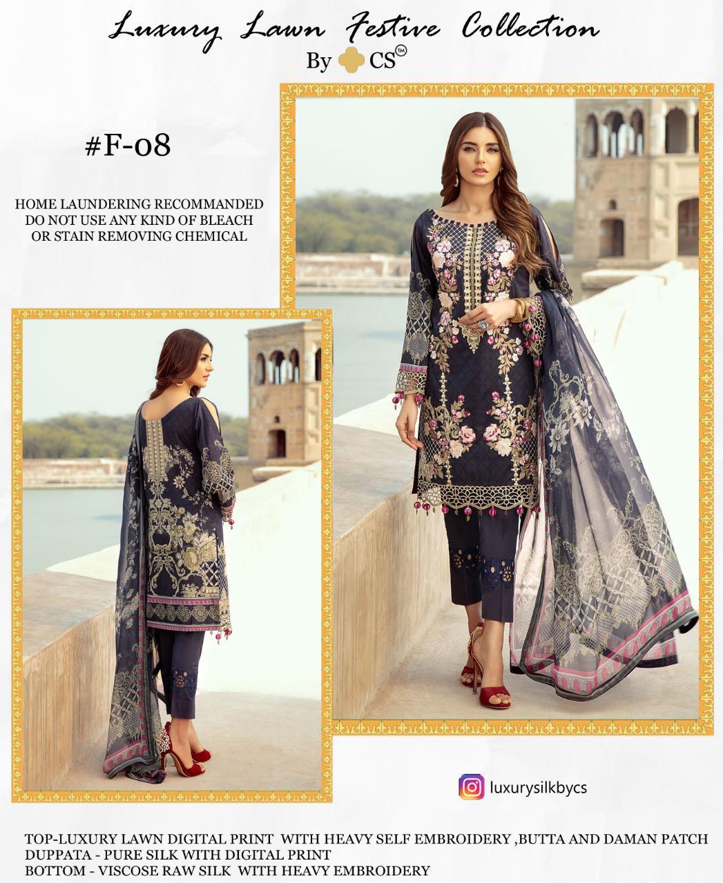 CS LUXURY LAWN F 08 LAWN SUITS ONLINE WHOLESALE