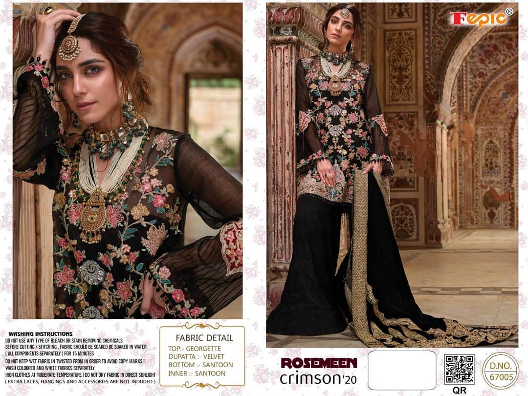 FEPIC 67005 CRIMSON BLACK SALWAR KAMEEZ