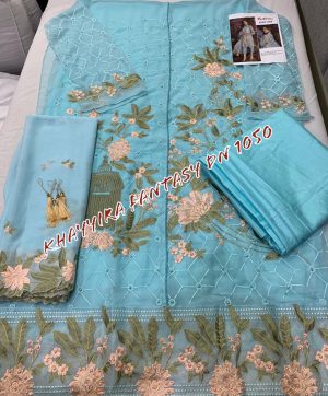 KHAYYIRA 1050 SKYBLUE PAKISTANI SUITS WHOLESALER