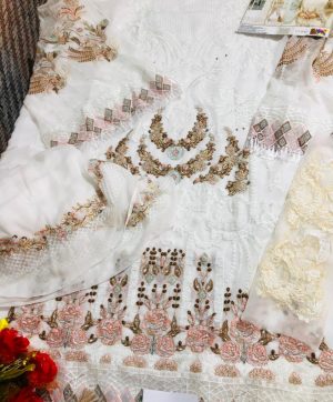 FEPIC C 1078 WHITE PAKISTANI SUITS SINGLE PIECE