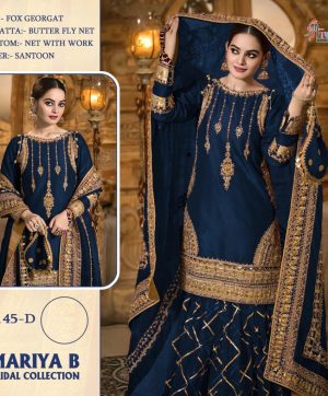 SHREE FABS S 145 D BLUE PAKISTANI SUITS WHOLESALE