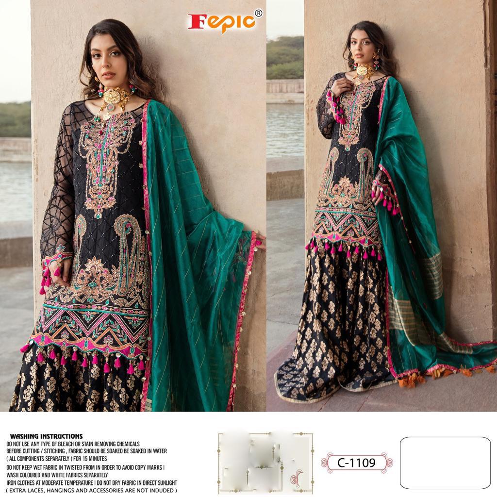 FEPIC 1109 BLACK SALWAR KAMEEZ IN SINGLES