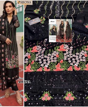 SIFONA ALEENA BLACK PAKISTANI SUITS WHOLESALE