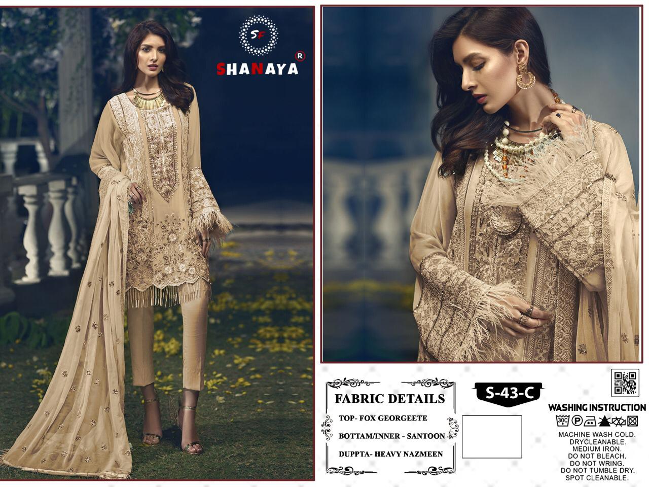 SHANAYA S 43 C WHOLESALE PAKISTANI SUITS ONLINE