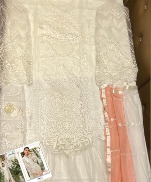 HANIA H 03 WHITE CUT WORK PAKISTANI SUITS