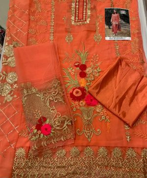 KHAYYIRA 1072 ORANGE SALWAR KAMEEZ SINGLES