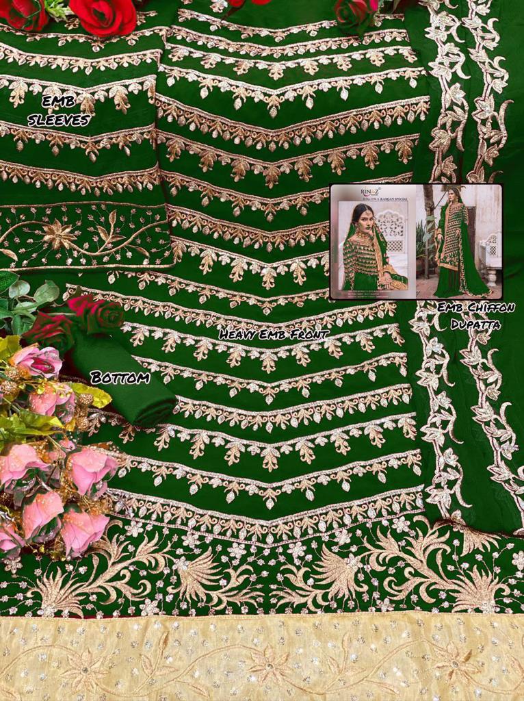 RINAZ FASHION RAMJAN 1194 C GREEN WHOLESALE SUITS