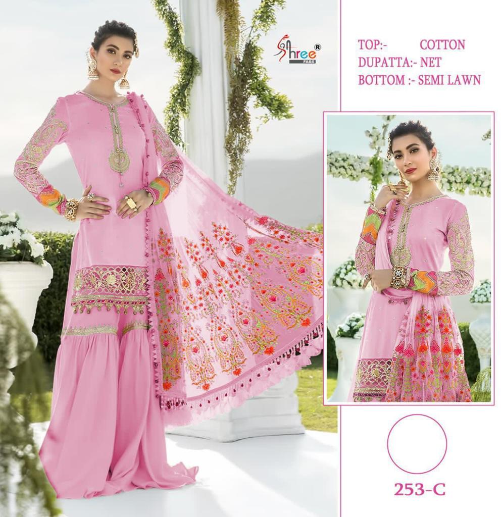 SHREE FABS 253 C PINK MARIA B SALWAR KAMEEZ