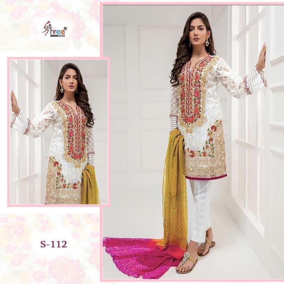 SHREE FABS S 112 WHITE SALWAR KAMEEZ ONLINE