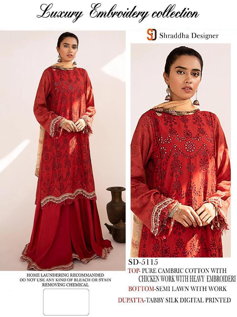 SHRADDHA DESIGNER SD 5115 RED WHOLESALE