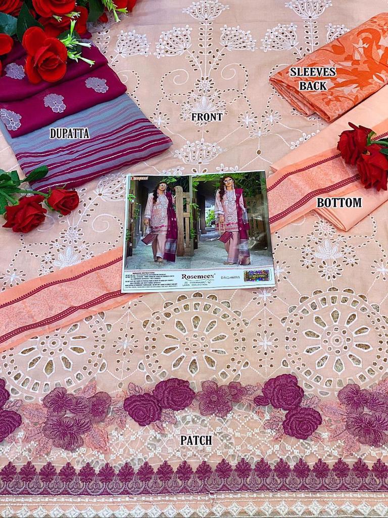 FEPIC ZC CHIKANKARI 46011 ROSEMEEN LAWN IN SINGLES