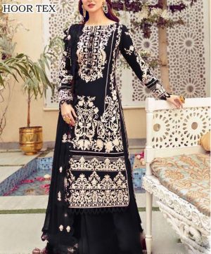 HOOR TEX 21022 A BLACK COTTON SALWAR KAMEEZ