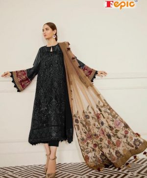 FEPIC 66007 D BLACK HEAVY DUPATTA SALWAR KAMEEZ