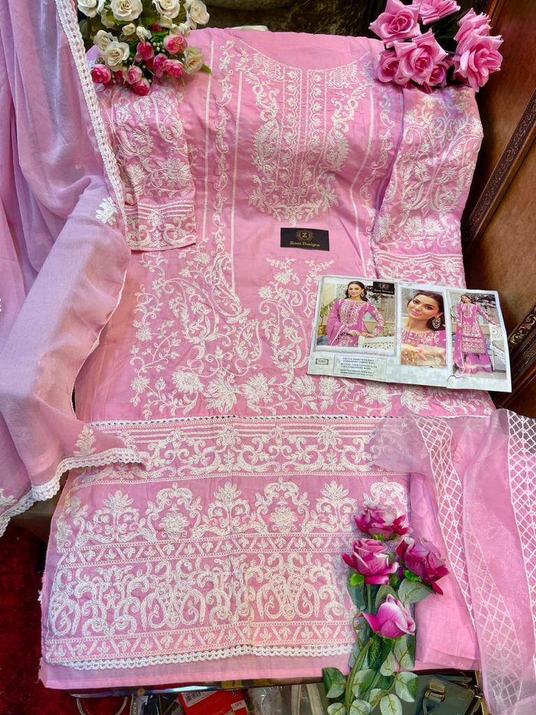 ZIAAZ DESIGNS 5001 PINK COTTON SALWAR KAMEEZ ONLINE