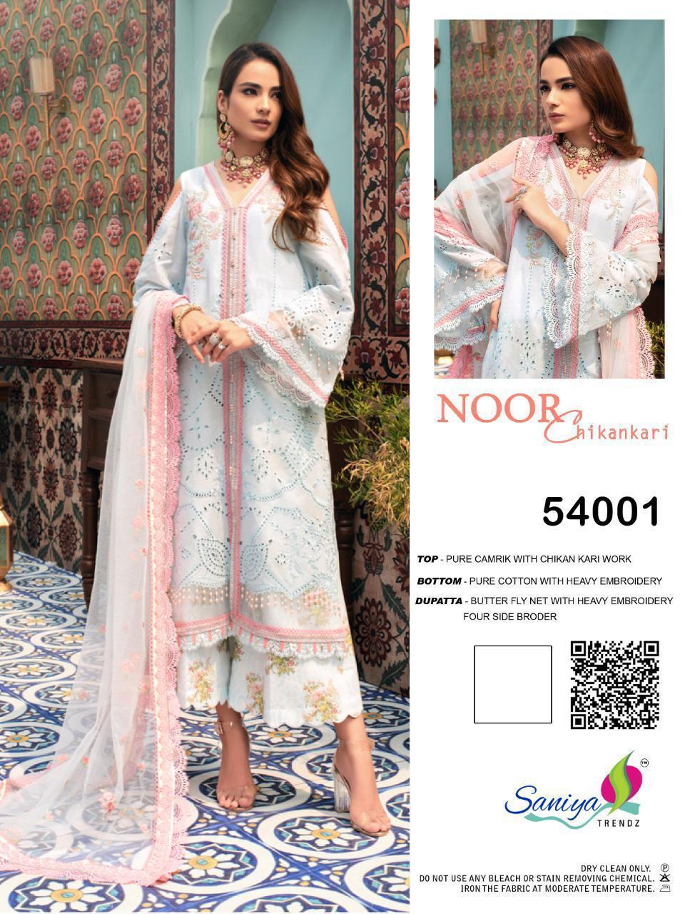 SANIYA TRENDZ NOOR 54001 CHIKANKARI SALSANIYA TRENDZ NOOR 54001 CHIKANKARI SALWAR KAMEEZWAR KAMEEZ