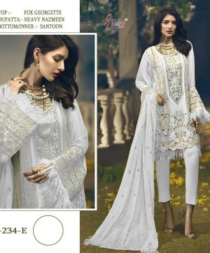 SHREE FABS S 234 WHITE SALWAR KAMEEZ WHOLESALER