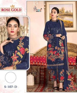 SHREE FABS S 107 D BLUE WHOLESALE SALWAR KAMEEZ