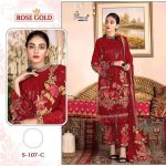 SHREE FABS S 107 C RED SALWAR KAMEEZ ONLINE