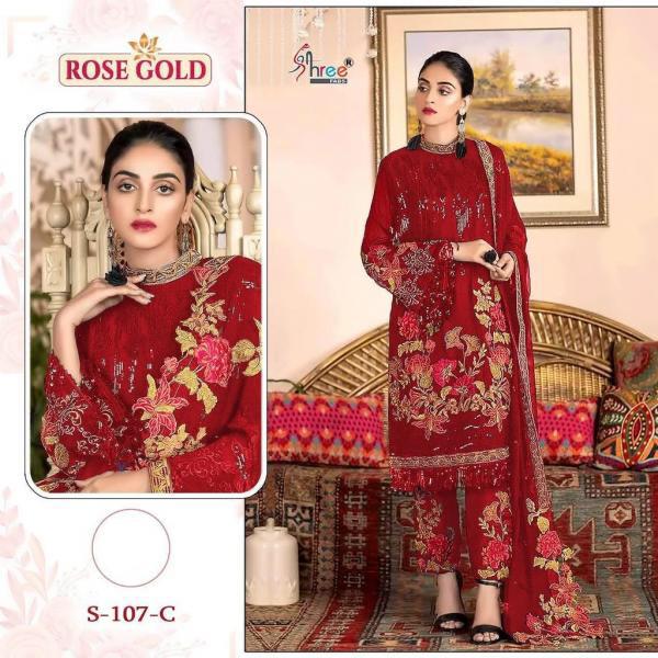 SHREE FABS S 107 C RED SALWAR KAMEEZ ONLINE