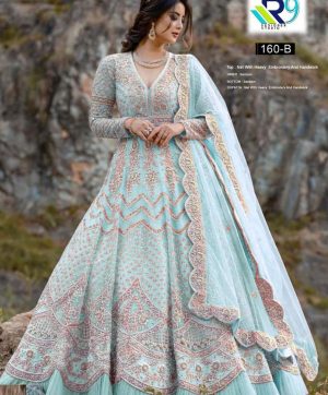 R9 DESIGNER STUDIO 160 B BLUE SALWAR KAMEEZ WHOLESALE