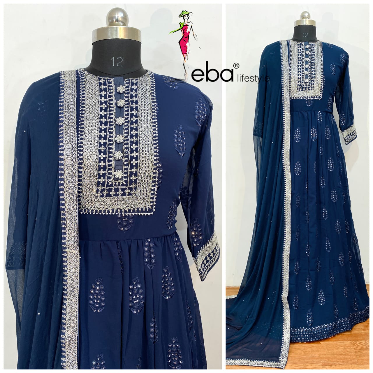 EBA LIFESTYLE 1178 BLUE SALWAR KAMEEZ WHOLESALER