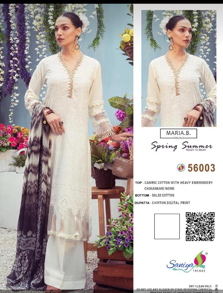 SANIYA TRENDZ MARIA B LAWN 21 56003 WHOLESALE