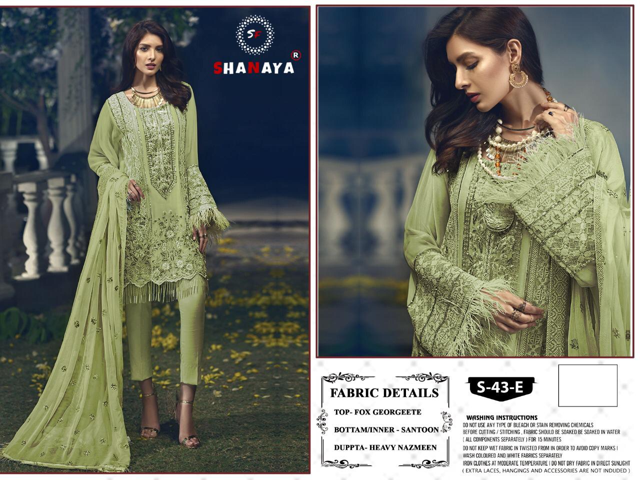 SHANAYA S 43 E WHOLESALE PAKISTANI SUITS ONLINE