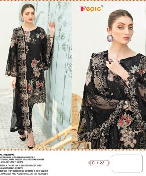 FEPIC C 1122 BLACK PAKISTANI SALWAR KAMEEZ WHOLESALER