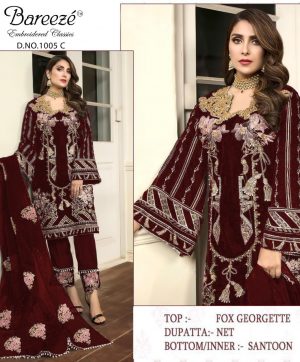 BAREEZE 1005 C MAROON WHOLESALE SALWAR KAMEEZ