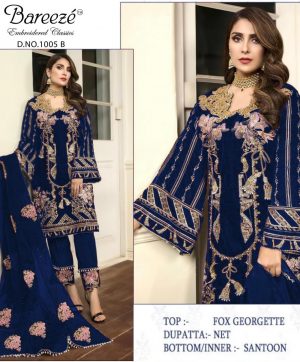 BAREEZE 1005 B BLUE WHOLESALE SALWAR KAMEEZ