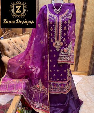 ZIAAZ DESIGNS 104 WINE COLOR SALWAR KAMEEZ