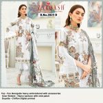 ZARQASH 2023 D WHITE GEORGETTE SALWAR KAMEEZ WHOLESALE