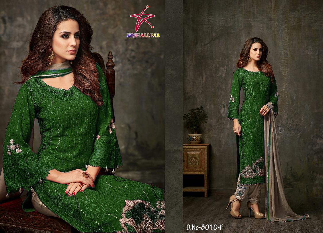 MISHAAL 8010 F GREEN SALWAR KAMEEZ WHOLESALE