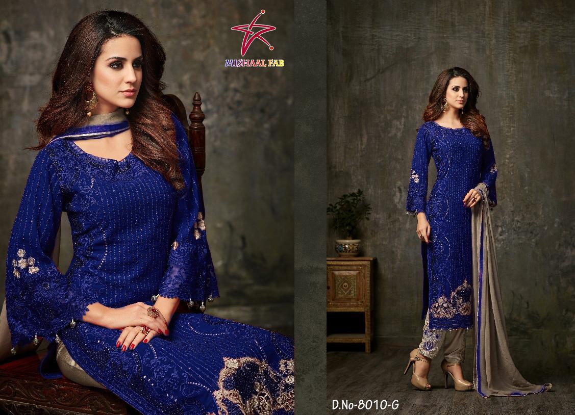 MISHAAL 8010 G DARK BLUE SALWAR KAMEEZ WHOLESALE