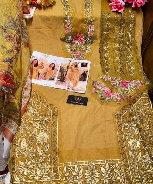 ZIAAZ DESIGNS 7778 YELLOW COTTON SALWAR KAMEEZ