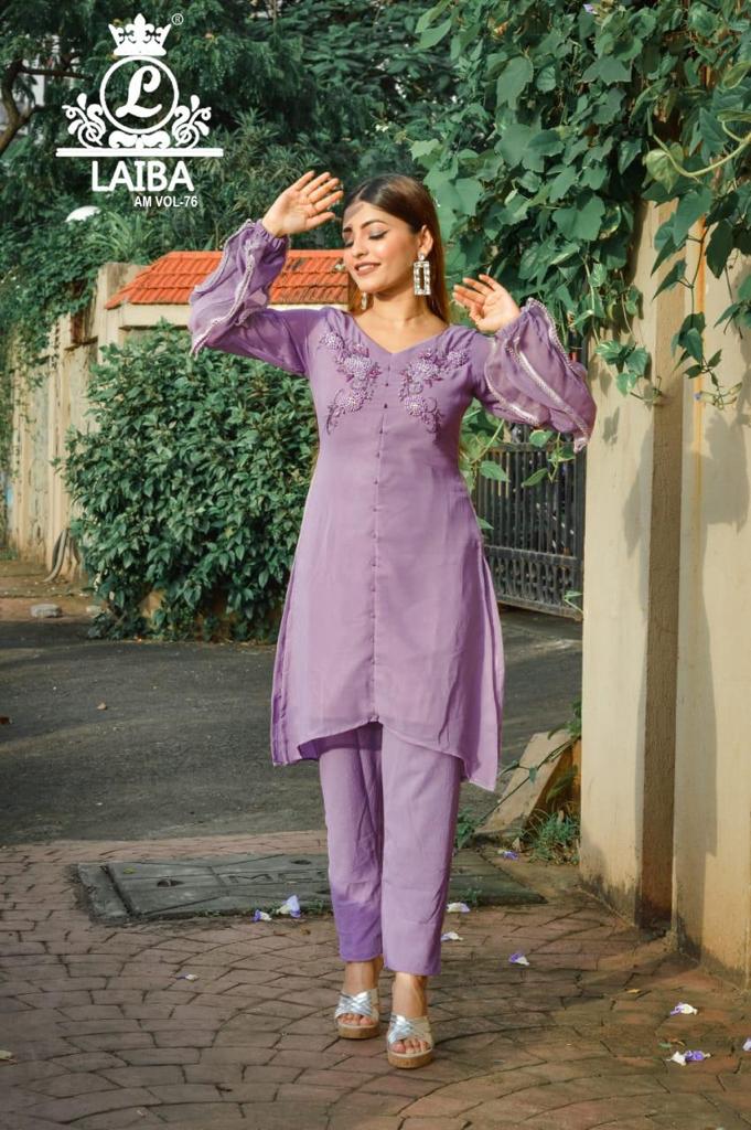 LAIBA AM VOL 76 LAVENDER READYMADE TUNICS WHOLESALE