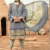 SANIYA MARIA B LAWN 2021 201 F GREY SALWAR KAMEEZ ONLINE