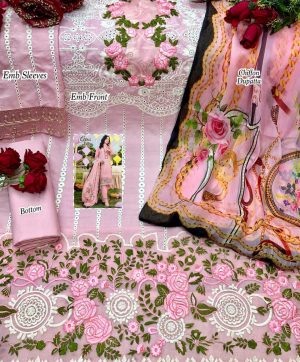 CROSS STITCH PINK SALWAR KAMEEZ WHOLESALER