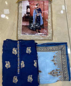 BLUE DESIGNER SALWAR KAMEEZ WITH HEAVY DUPATTA