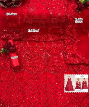 RAMSHA 334 RED SALWAR KAMEEZ WHOLESALER SURAT