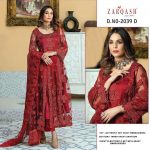 ZARQASH 2039 D RED SALWAR KAMEEZ WHOLESALE